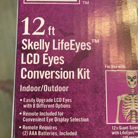 12' SKELLY Skeleton Life LCD Eyes Conversion Kit Halloween NEW - Picture 3 of 5